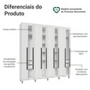 Ver imagem 5 de Guarda-Roupa Casal com Pés 8 Portas Batentes Saturno Madesa