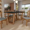 Ver imagem 3 de Conjunto Sala de Jantar Elisa em Madeira Maciça 6 Cadeiras Boucle Cinza