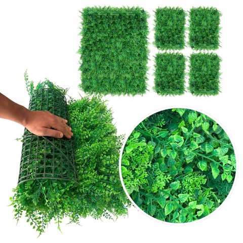16 Painéis Artificial para Jardim Vertical Extremamente Denso Aparência Natural Interna Parede Verde
