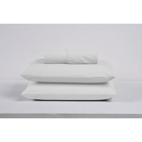 Kit Roupa de Cama Solteiro Percal 200 Fios 100% Algodão com Elástico e Fronha 2 Peças:branco