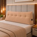 Ver imagem 2 de Almofada Decorativa Cabeceira Bella Encosto Apoio de Lombar 140cm Casal Suede Bege - Monari Design