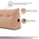 Ver imagem 3 de Almofada Decorativa Cabeceira Bella Encosto Apoio de Lombar 140cm Casal Suede Bege - Monari Design