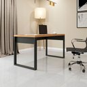 Ver imagem 1 de Mesa para Escritório Estilo Industrial F20 em Mdf Freijó Preto Fosco Dalla Costa