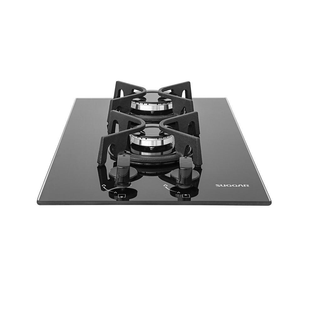 Cooktop Mesa Vidro 2 Queimadores À Gás Suggar Preto Bivolt - 4