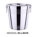 Ver imagem 5 de Balde Gelo Aço Inox Grande 20cm 5 Litros com Alças Frigopro