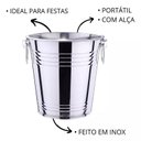 Ver imagem 4 de Balde Gelo Aço Inox Grande 20cm 5 Litros com Alças Frigopro