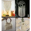 Ver imagem 6 de Corda Cordão Fio 5mm Cru Algodão 50m Macramê Artesanato aliança macramê, tapetes, suportes de planta