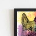 Ver imagem 2 de Quadro Cachorro Pastor Alemão Tinta Aquarela Moldura 30x40cm