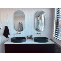 Espelho Grande Oval com Moldura em Metal Decorativo 115 X 50cm Cinza - 4