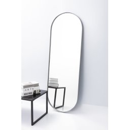 Espelho Grande Oval com Moldura em Metal Decorativo 115 X 50cm Cinza - 3