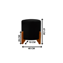 Ver imagem 4 de Puff Decorativo Principe Redondo Pes Madeira Tecido Veludo:preto