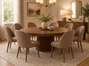 Ver imagem 1 de Kit 8 Cadeiras Lua Estofada Moderna Sala de Jantar Suede Cappuccino