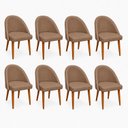 Ver imagem 2 de Kit 8 Cadeiras Lua Estofada Moderna Sala de Jantar Suede Cappuccino
