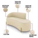 Ver imagem 3 de Sofá 3 Lugares Orgânico 180cm Pé Dourado Morgan Suede Bege D03 - D’Rossi