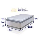 Ver imagem 2 de Conjunto Box Branco Durban Cinza Espuma D28 Solteiro 96x203x57 - King House