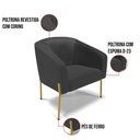 Ver imagem 5 de Cadeira Sala de Jantar Pé de Ferro Dourado Kit 2 Stella Sintético D03 - D'Rossi Cor Preto