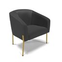 Ver imagem 3 de Cadeira Sala de Jantar Pé de Ferro Dourado Kit 2 Stella Sintético D03 - D'Rossi Cor Preto