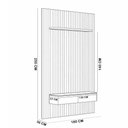 Ver imagem 6 de Painel Ripado para TV 75 pol com Bancada Orgânica e Prateleira LED 180cm Slats L05 Tauari Gris