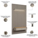 Ver imagem 5 de Painel Ripado para TV 75 pol com Bancada Orgânica e Prateleira LED 180cm Slats L05 Tauari Gris