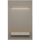 Ver imagem 7 de Painel Ripado para TV 75 pol com Bancada Orgânica e Prateleira LED 180cm Slats L05 Tauari Gris