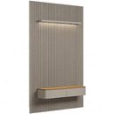 Ver imagem 2 de Painel Ripado para TV 75 pol com Bancada Orgânica e Prateleira LED 180cm Slats L05 Tauari Gris