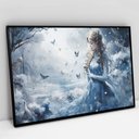 Ver imagem 1 de Quadro Decorativo Princesa de Gelo em Tela Canvas Tacolado Moldura Flutuante 4,5cm Preta 60 X 90cm