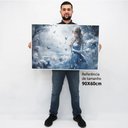 Ver imagem 2 de Quadro Decorativo Princesa de Gelo em Tela Canvas Tacolado Moldura Flutuante 4,5cm Preta 60 X 90cm