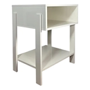 Ver imagem 3 de Mesa de Cabeceira Off-white com Nicho e Prateleira Inferior