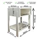 Ver imagem 6 de Mesa de Cabeceira Off-white com Nicho e Prateleira Inferior