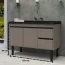 Ver imagem 6 de Gabinete de Cozinha Balcão 2 Portas 2 Gavetas 111cm 100% MDF:Cinza