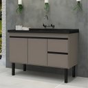 Ver imagem 1 de Gabinete de Cozinha Balcão 2 Portas 2 Gavetas 111cm 100% MDF:Cinza