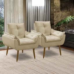 Kit 2 Poltronas Decorativas Opala Recepção Luxo Confortável - 2