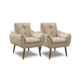Kit 2 Poltronas Decorativas Opala Recepção Luxo Confortável - 9