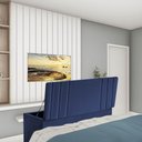Ver imagem 1 de Caldadeira Baú Recamier Solteiro 100CM Grécia Courino Azul Marinho - D A DECOR