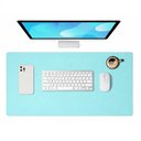 Ver imagem 1 de Mouse Pad Grande Mousepad 60x30 Azul Base Antiderrapante Superficie Lisa Bordas Reforcadas PVC Yeet