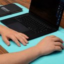 Ver imagem 3 de Mouse Pad Grande Mousepad 60x30 Azul Base Antiderrapante Superficie Lisa Bordas Reforcadas PVC Yeet