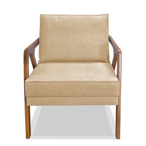 Poltrona Decorativa De Luxo Frida Linho Dourado - Gran Belo