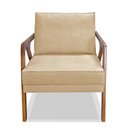 Ver imagem 1 de Poltrona Decorativa De Luxo Frida Linho Dourado - Gran Belo