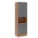 Ver imagem 1 de Torre para 1 Forno para Cozinha 4 Portas 70cm Cor:Nogal com Cinza Titânio Nogal com Cinza Titânio
