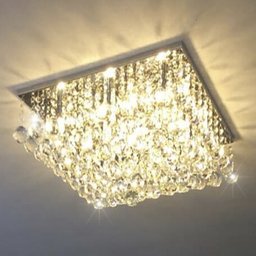 Lustre para Sala de Cristal Legítimo K9 Base Inox 45x45 Cm - 2
