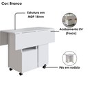 Ver imagem 3 de Mesa Dobrável B50 Quadrada MDP 90x90cm Branco com Prateleira Interna Nova Mobile
