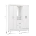 Ver imagem 5 de Conjunto Quarto Guarda Roupa e Comoda Ravenna Branco