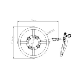 Fogareiro Baby Zincado 22cm - Alta Pressão e Compacto - 2
