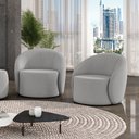 Ver imagem 2 de Poltrona Decorativa Orgânica Giratória Kit 2 Lua Suede Cinza D03 - D'Rossi