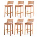 Ver imagem 3 de Kit 6 Banquetas para Cozinha em Madeira Maciça Siena