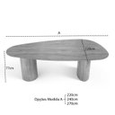 Ver imagem 6 de Mesa de Jantar Orgânica Breeze 2,20 X 1,20m 8 Lugares Base Mel Tampo Vidro Off White