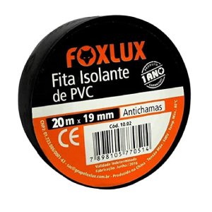 Fita Isolante Pvc Antichamas 20m X 19mm Preta 1 Un. Foxlux