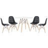 Mesa redonda Eames 100 cm + 4 cadeiras estofadas Eiffel Botonê - 1