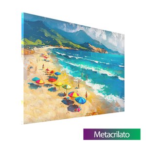 Quadro Dia de Praia:grande 100x75/metacrilato