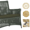 Ver imagem 3 de 2 Sofá Área e Mesa Igapó Alumínio Pintura Marrom Corda Náutica Estofado Impermeável Almofada 13 Tram